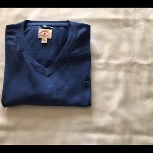 Brooks Brother Red Fleece Mens V Neck  Sweater